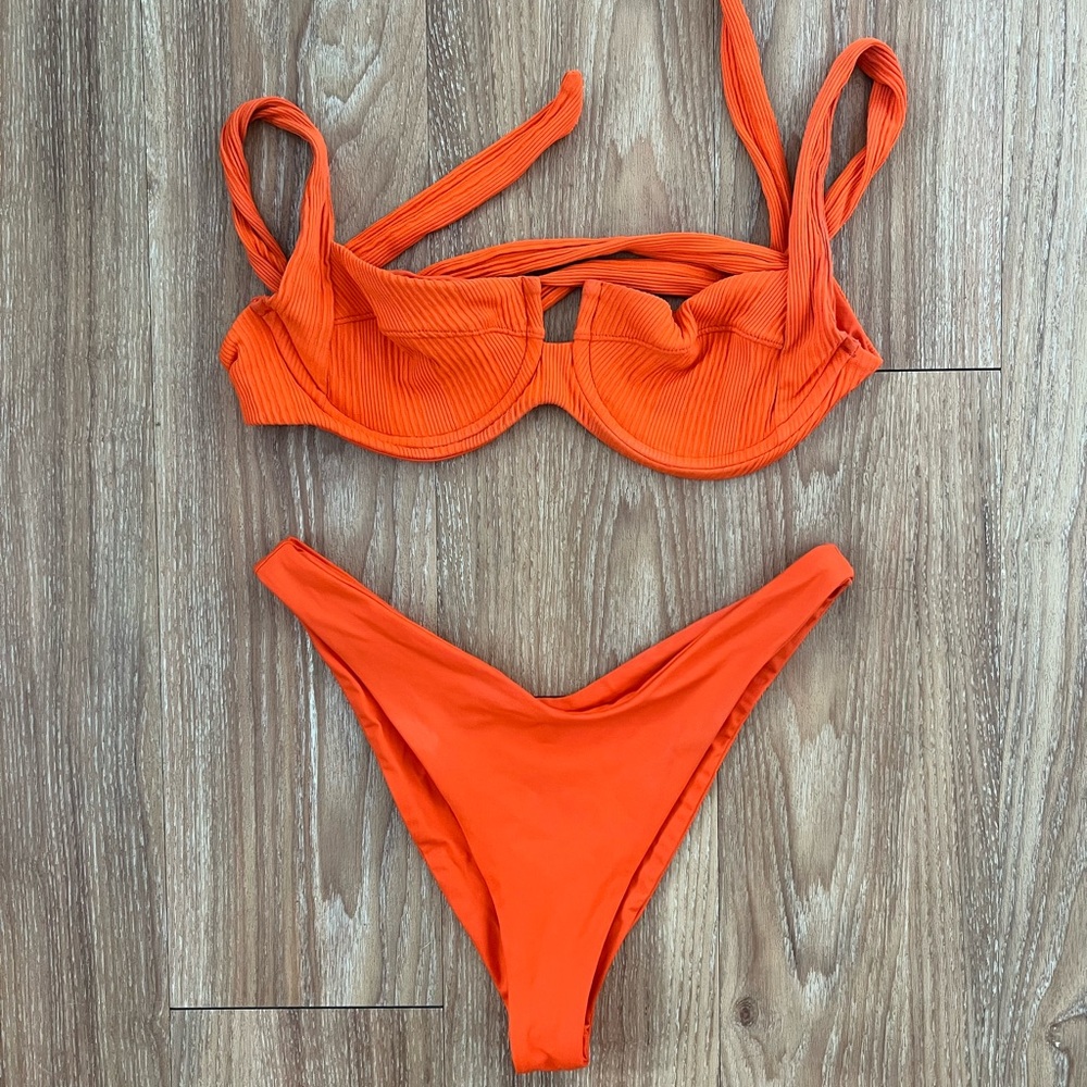 L*Space bright orange bikini
